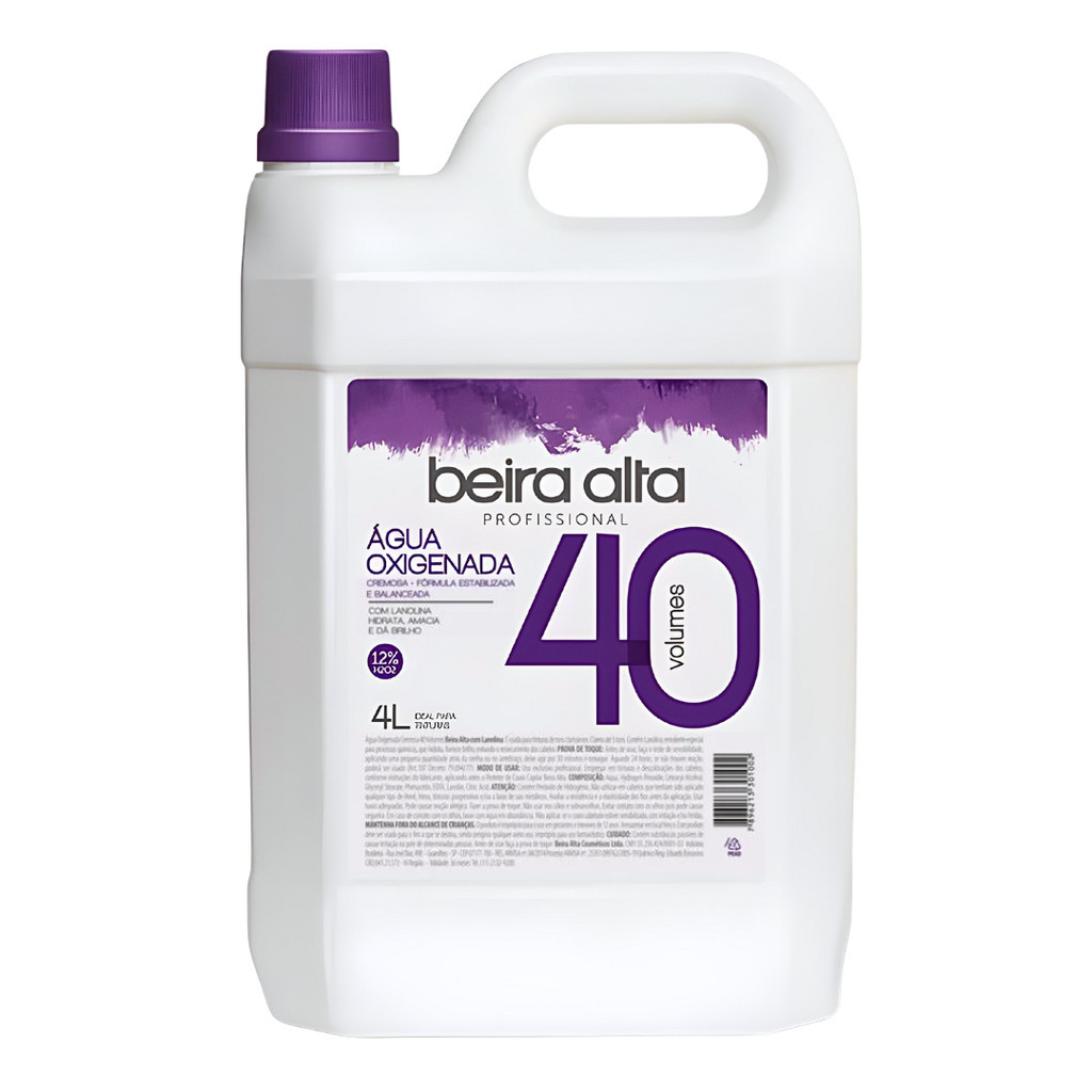 Água Oxigenada 40 Volumes 4 Litros - Beira Alta