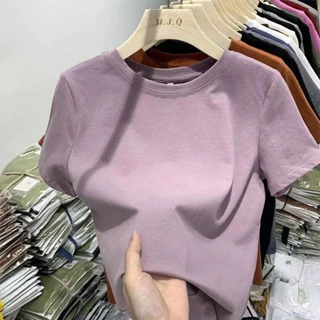 210g 40 Contagem Odal 92 Algodão 8 Spandex Camiseta de manga curta Slim-Fit High Elastic Blank Versão