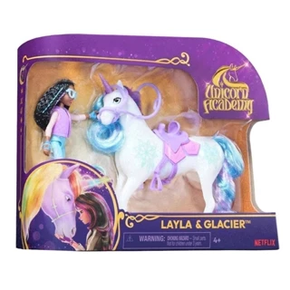 Boneca Layla e Unicórnio Geleira - Academia Unicórnio