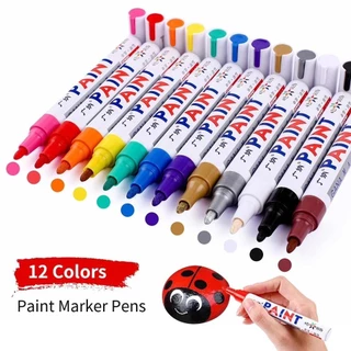 12 Pcs Marcador De Tinta Permanente Colorida À Prova D