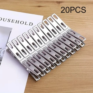 20 Peças de Roupas de Aço Inoxidável, Clothespins Pesados, MetaClip Sets, Clothespins para Pendurar Meias, Roupas, Fotos, Selos de Alimentos, Clothespins para Prevenir a Sopro de Roupas ao Ar Livre