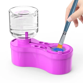 Limpador De Pincel , Enxágüe De Conjunto Com Porta-Escova De Drenagem E Copo De Limpeza De Circulação De Água , Adequado Para Acrílico , Aquarela , sup De Pintura À Base