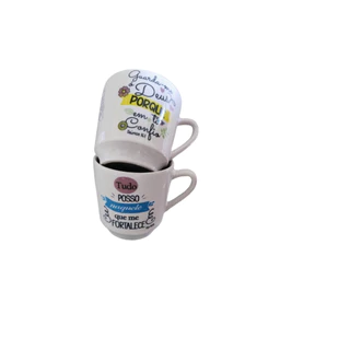 Kit C/ 2 Canecas Salmos - 200ml Para Café, Chá , Chocolate