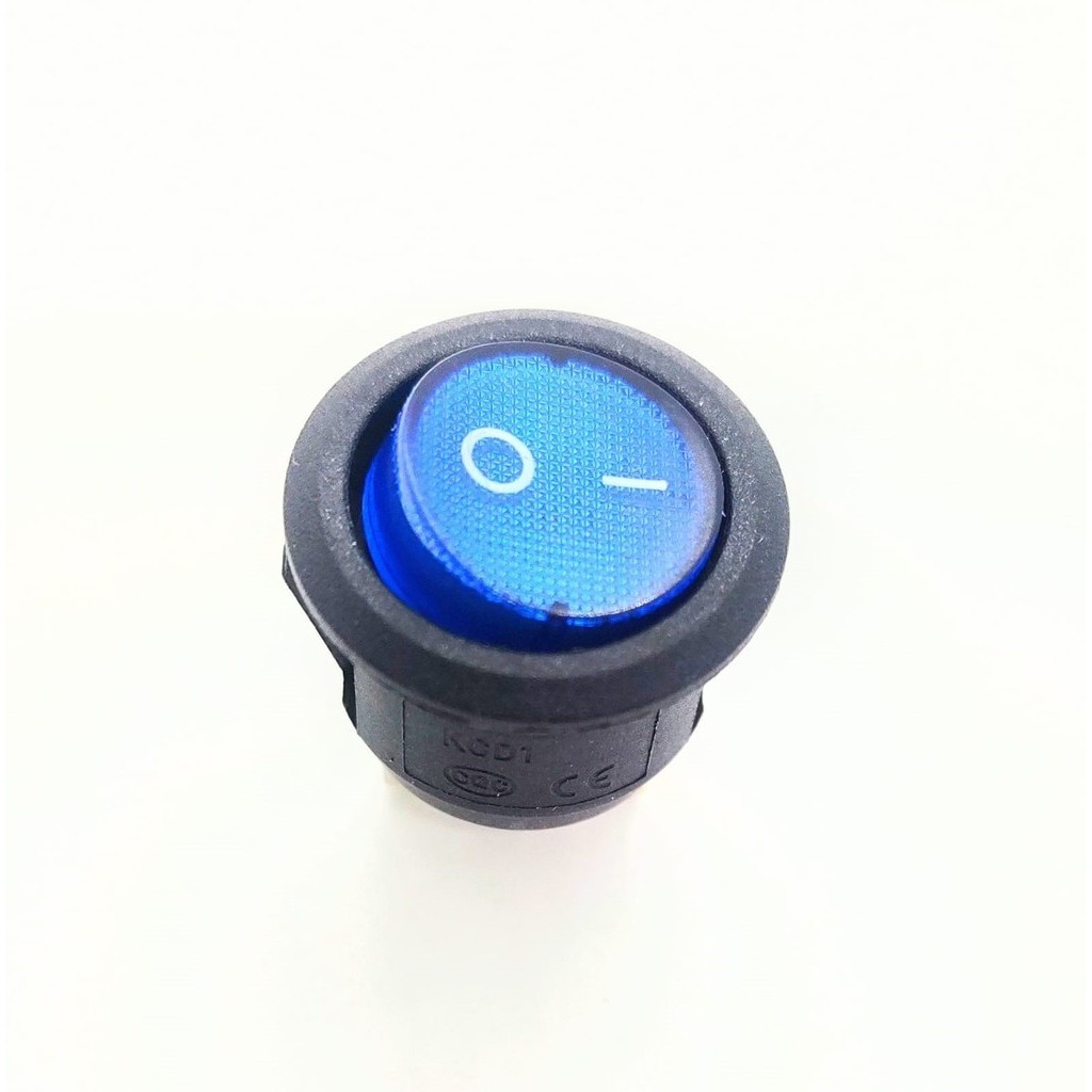 10 Chave Gangorra Azul Neon 250v 3 Terminais Redonda KCD1-106-101 Interruptor