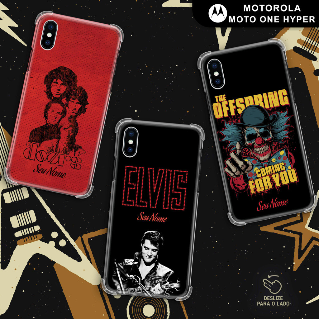 Capa Capinha - Motorola Moto One Hyper - Bandas de Rock Personalizado
