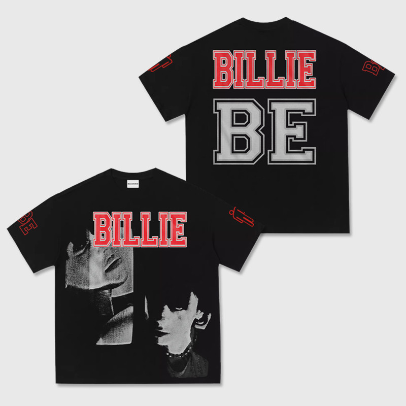 Camiseta De Algodão Billie Eilish Jersey Plus Tamanho Vintage