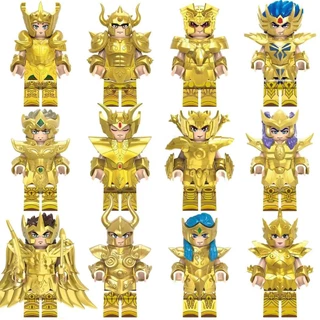 Soccerwe bloco de construção minifigura montagem brinquedos infantis CQ11-16 zodíaco estrela palácio CQ17-22 Saint Seiya constelação
