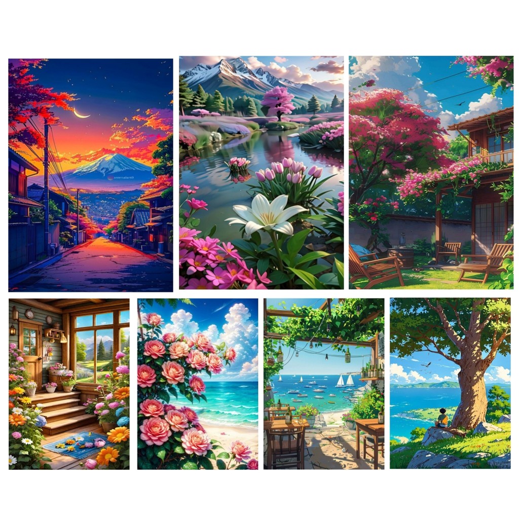 5D DIY Pintura Diamante Bordado Paisagem , De Cristal Acrílico , Arte De A Óleo , Artesanato Em Mosaico Decoração De Parede De Lazer E Relaxamento