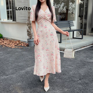 Lovito Vestido floral elegante Ditsy para mulheres L99ED114