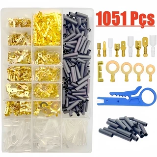 1000pçs/1051pçs Conector De Fio Macho Isolado Fêmea 2,8/4,8/6,3mm Terminais De Crimpagem Elétrico Kit Sortido