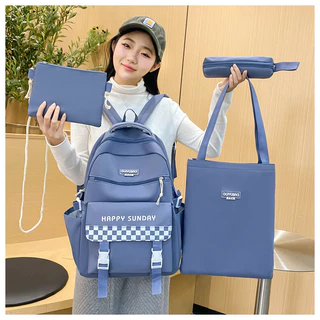 Kit 4 Bolsas Mochila Escolar Casual Multiuso Reforçada Acompanha Acessório - Y-SHB02