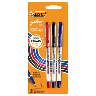 Caneta gel Gelocity Stic 0.5mm com 3 unidades Bic em Oferta na Shopee