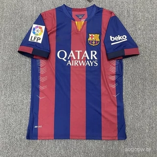 1415 Barcelona casa camisa Champions League Retro Barcelona Suárez Neymar Messi costume futebol uniforme