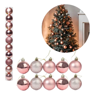 Kit Bolas De Natal Enfeite Para Árvore Decorada Glitter Fosca Lisa Bolinhas Mistas