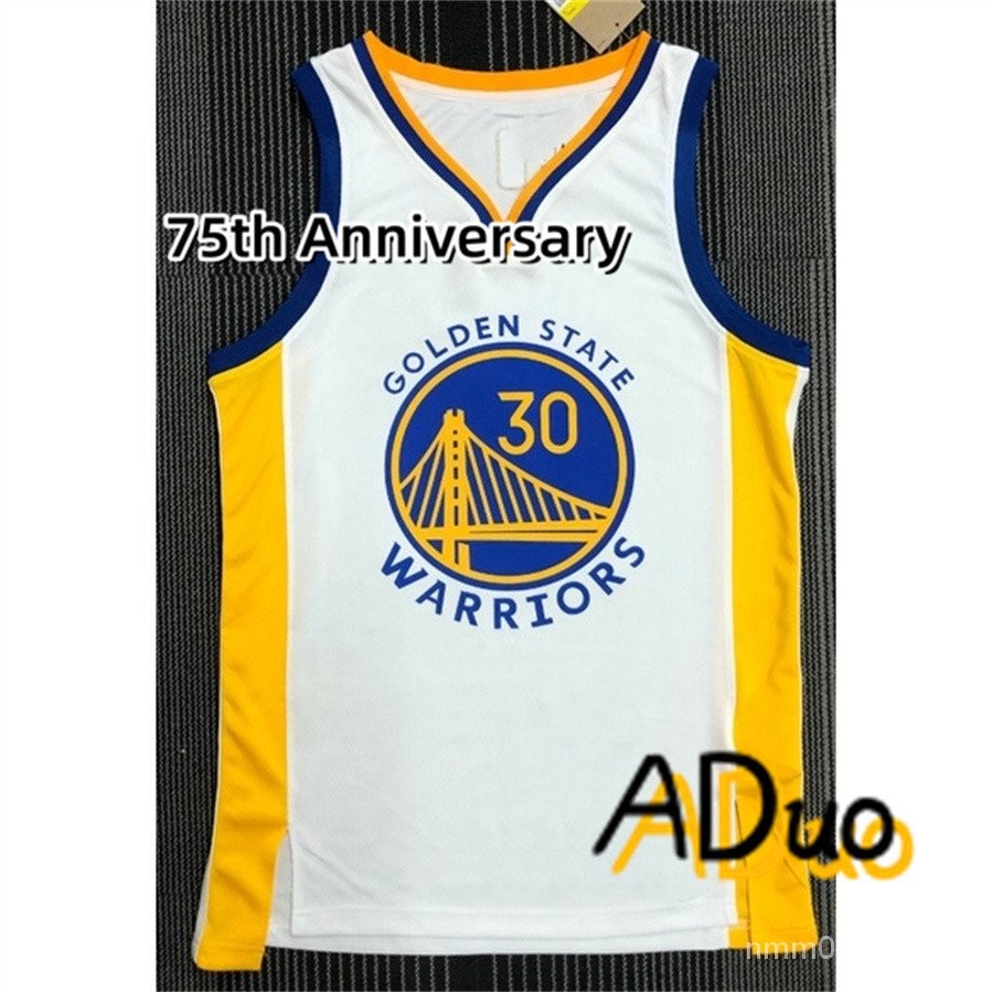 75th Anniversary Hot pressed Camiseta Masculina Regata Stephen Curry White De Basquete jerseys