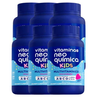 Kit 6 Multivitamínico Infantil Neo Química Kids – 60 Comprimidos por Frasco em Oferta na Shopee
