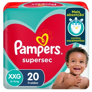 Fralda Pampers Supersec XXG 20 Unidades em Oferta na Shopee