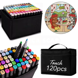 Canetas Permanentes 120 Cores Vibrantes Ponta Dupla Para Colorir Bob Goods - Touch em Oferta na Shopee