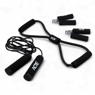 Kit Treino Funcional Fitness Exercício Portátil 3 em 1 Corda + Extensor + Hand Grip + Bolsa - Acte em Oferta na Shopee