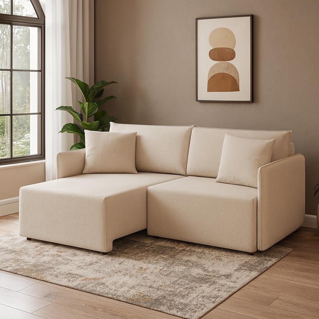 Sofá 3 Lugares Retrátil e Reclinável Malta Linho Cru 180 cm