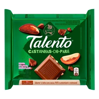 Chocolate Garoto Talento ao Leite com Castanha do Pará 85g - Embalagem com 12 Unidades em Oferta na Shopee