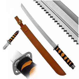 Katana Ninja Samurai Com Fio De Corte Acompanha Bainha em Couro