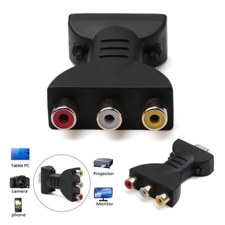 Adaptador De Áudio E Vídeo Compatível Com HDMI Jack Para 3 RCA Video Audio AV Componentes Projetor De DVD