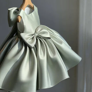 Big Bow Princess Sweet Kids Tutu Toddler Birthday Party Newborn Baptism Crianças Baby Girls Clothes Summer Dresses