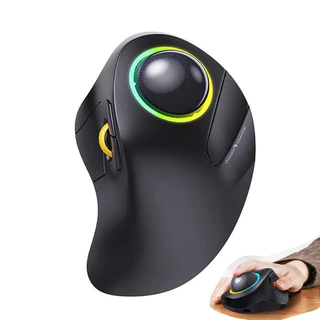 ProtoArc EM03 Rato Trackball Sem Fio Bluetooth Mouse Ergonômico RGB Retroiluminado Ratos Rollerball Para Windows Mac 1Pad Presente De Aniversário