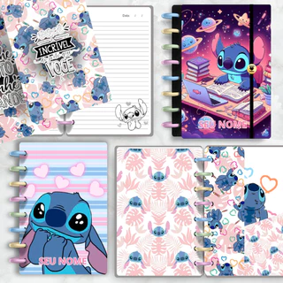 CADERNO DE DISCO INTELIGENTE STITCH A5 E UNIVERSITÁRIO - PERSONALIZADO