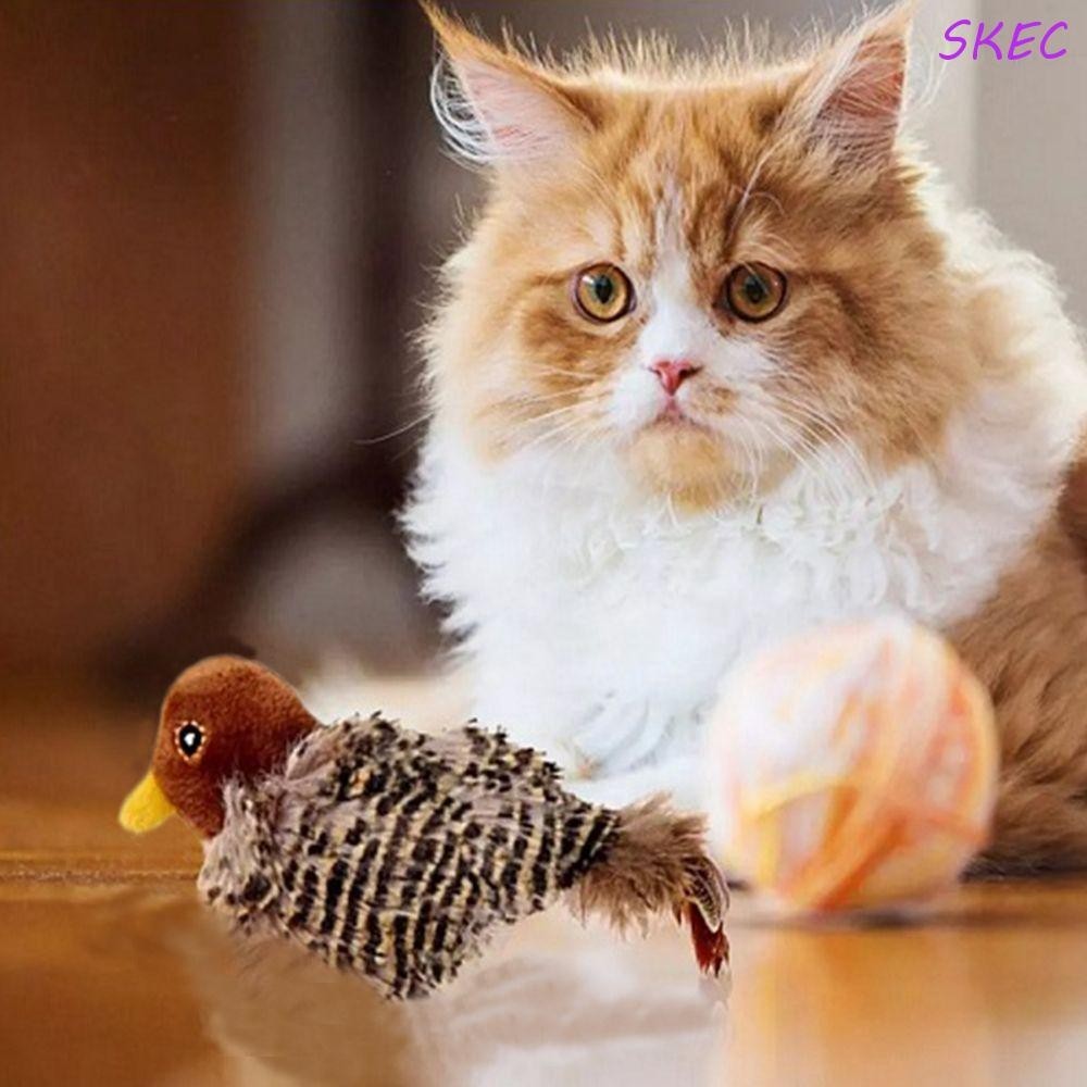 SKEC Simulação Bird Home & Garden Pet Rato Interativo Pássaro Em Forma De Pardal Acessórios Para Gatos Sound Toy
