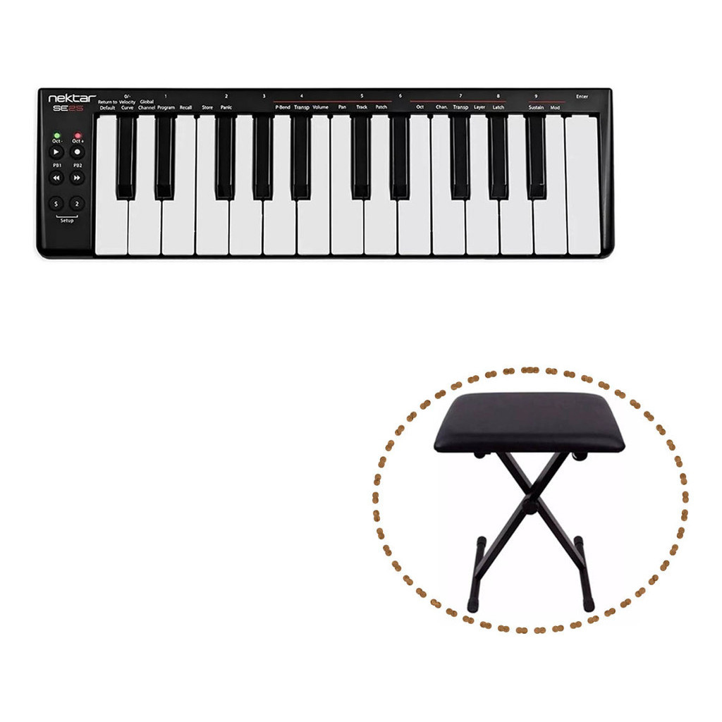 Se25 Nektar Teclado Controlador Midi + Banco | Shopee Brasil