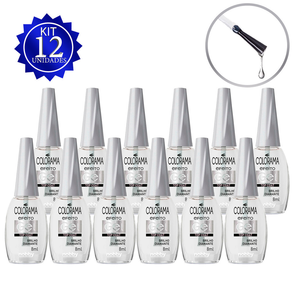 Kit 12un Esmalte Top Coat Gel Colorama 8ml Brilho Diamante | Shopee Brasil
