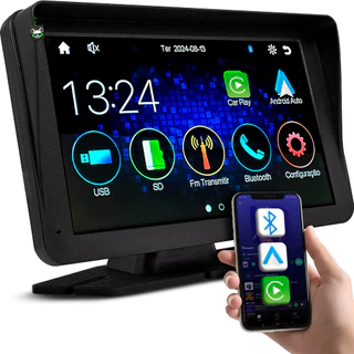 Central Multimidia Universal Portátil CarPlay Android Auto