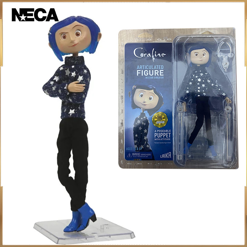 NECA Coraline Anime Action Figure Modelo De Articulação Móvel Kit De Garagem Boneca Brinquedos Infantis Presente