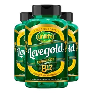 Kit 3x Levegold + Vitamina B12 450mg Unilife 450 Cápsulas