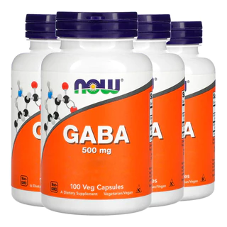 Kit 4x Now Foods Gaba/Ácido Gama 500mg e Vitamina B6 100Cap Veg/Made in Usa