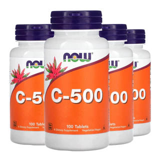 Kit 4x Vitamina C 500mg com Rosa Mosqueta Now Foods 100tab /Made in Usa