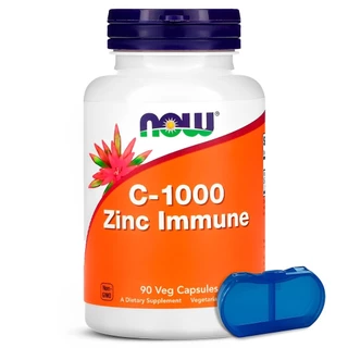 Vitamina C-1000 Zinco Immune Now Foods 90 Cáps Importado + Porta Cápsulas