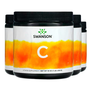 Kit 4x Pó de Vitamina C-1000 Swanson 454 gramas Importado /Made in Usa