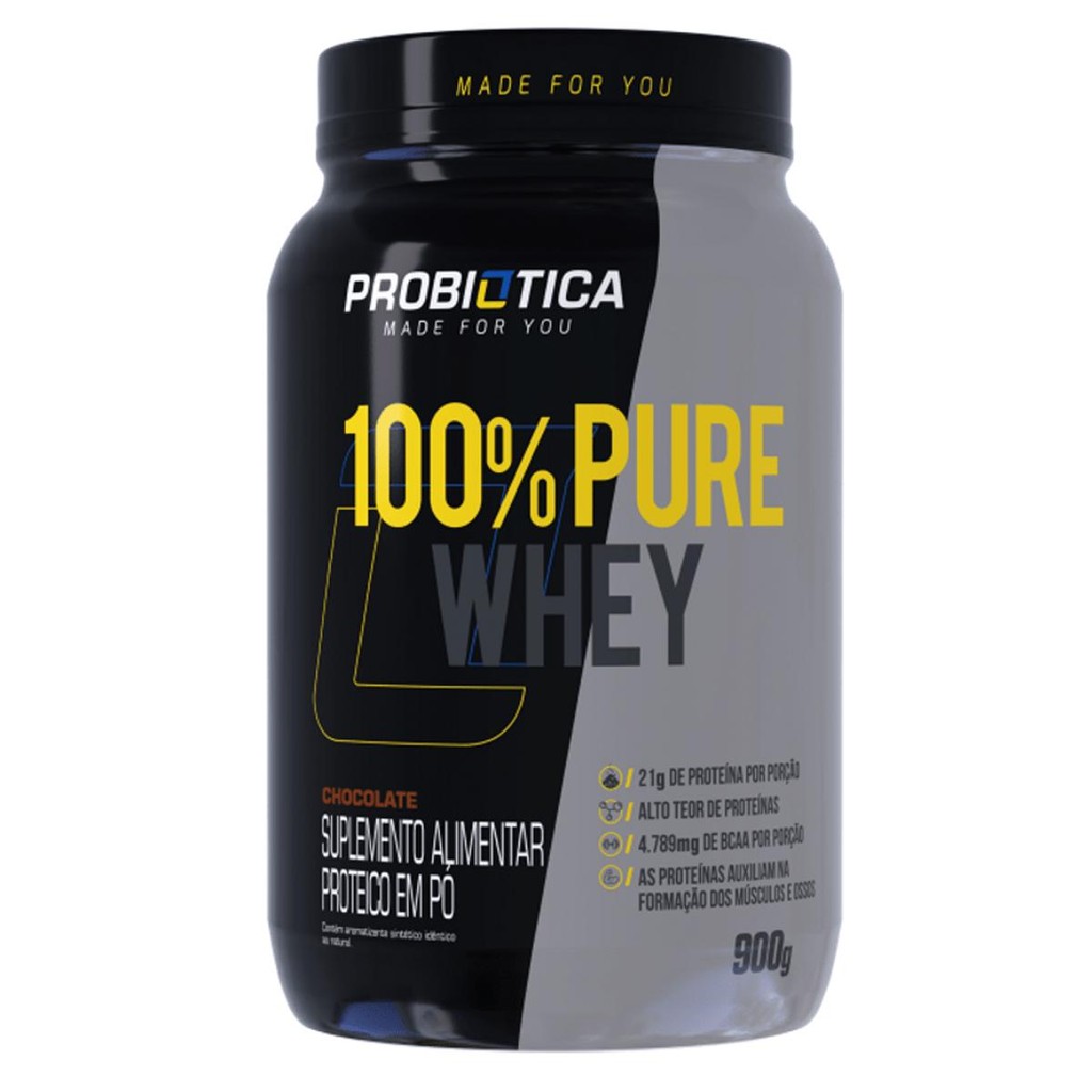 100 Pure Whey Pote 900g Probiótica Shopee Brasil