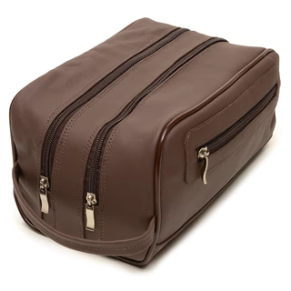 Necessaire Masculina Couro Legítimo Premium Bolsa Organizadora Pessoal Viagem Moderna Executivo