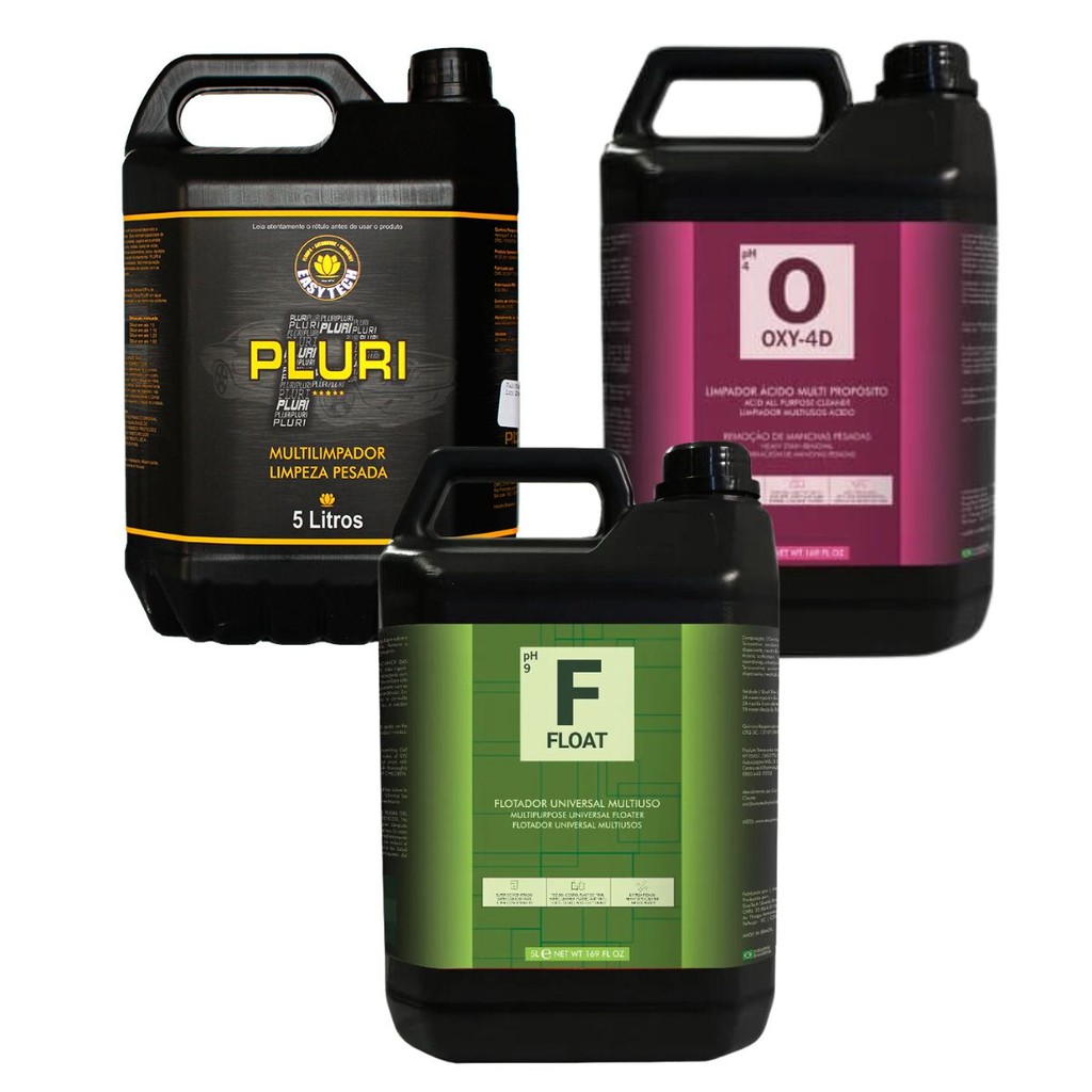 Kit Higienização Easytech - Pluri 5L + Oxy-4D 5L + Float 5L | Shopee Brasil