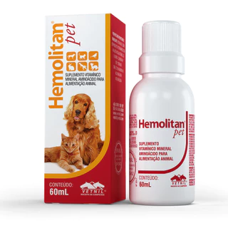 Suplemento Vitamínico Hemolitan Pet Gotas 60ml
