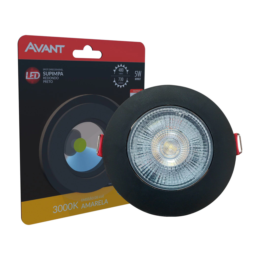 Spot Led Authentic Emb. Redondo 5w 3000k 9cm PF Avant
