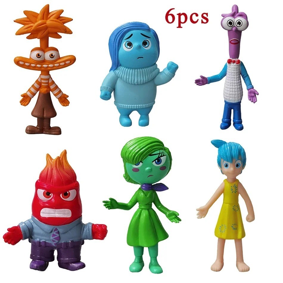 Kit com 6 Bonecos Divertidamente Pixar Disney em PVC 9Cm Divertida ...