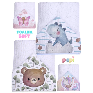 Toalha de Banho Fralda Soft com Capuz para Bebê Premium Dupla Camada Grande Amiguinhos em Oferta na Shopee