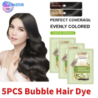 【5PCS Bubble Hair Dye】 Plant Hair Dye Green Aromatic Hair Transplant Pack Pode Cobrir Cabelo Branco Preto Household Quick Hair Dye Hair Care Product 30ml [🛒Melhor Preço Compre Agora]