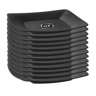 Kit 12 Pratos Quadrado Para Lanche Sobremesa Pequeno Design Sofisticado Café Da Manhã Prático