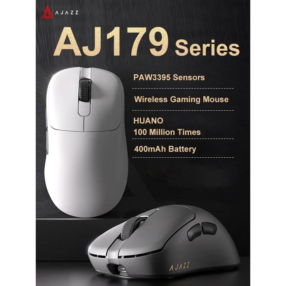 AJAZZ AJ179 PRO 8Khz Mouse Bluetooth Sem Fio PAW3395 Com Doca De